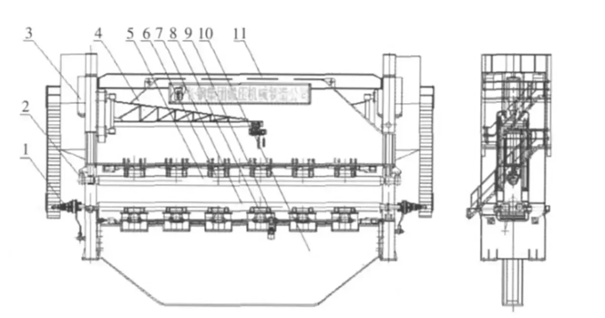 CDW1ITXNC-2000kN×16000mm-closed-type-Marine-horizontal-down-type-three-roll-bending-machine