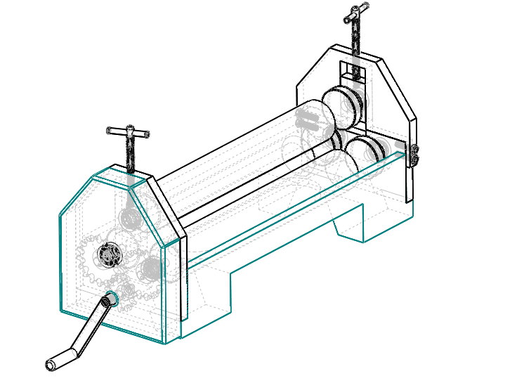 Plate rolling machine drawing