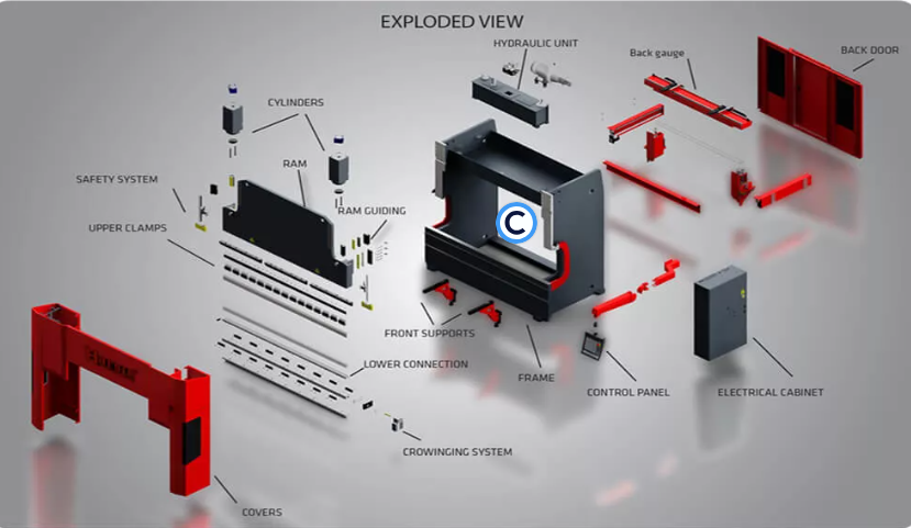 Hybrid servo CNC press brake structure